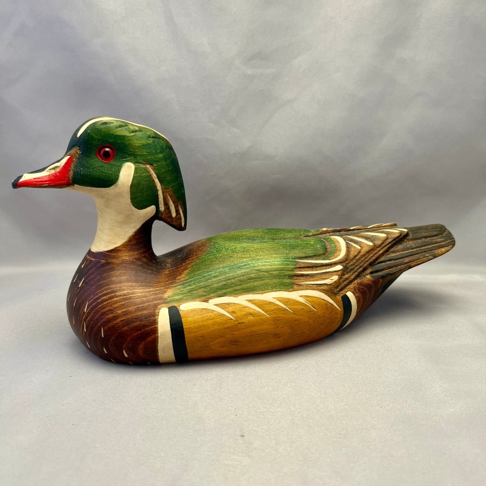 Budweiser Ducks Unlimited Wood Duck Decoy 2002 Georgia 56/120 Wood Figurine